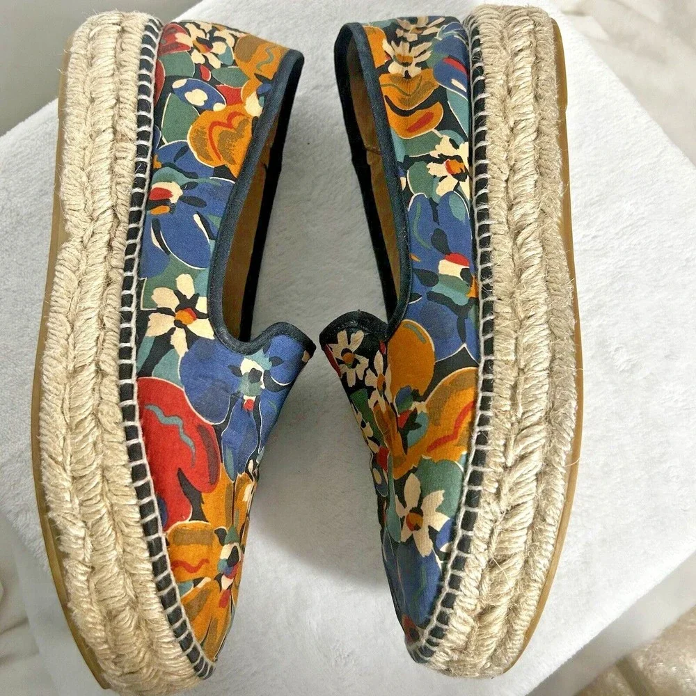 Gaimo Womens Espadrilles Shoes Vibrant Blue Multicolored Floral Size EU 40/ 9.5